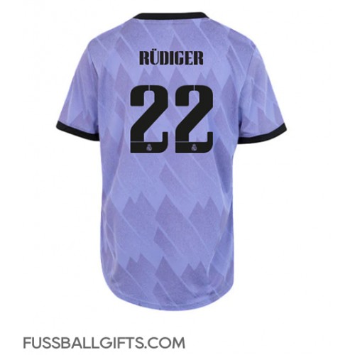 Real Madrid Antonio Rudiger #22 Fußballbekleidung Auswärtstrikot Damen 2022-23 Kurzarm
